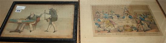 2 18th century political cartoons(-)